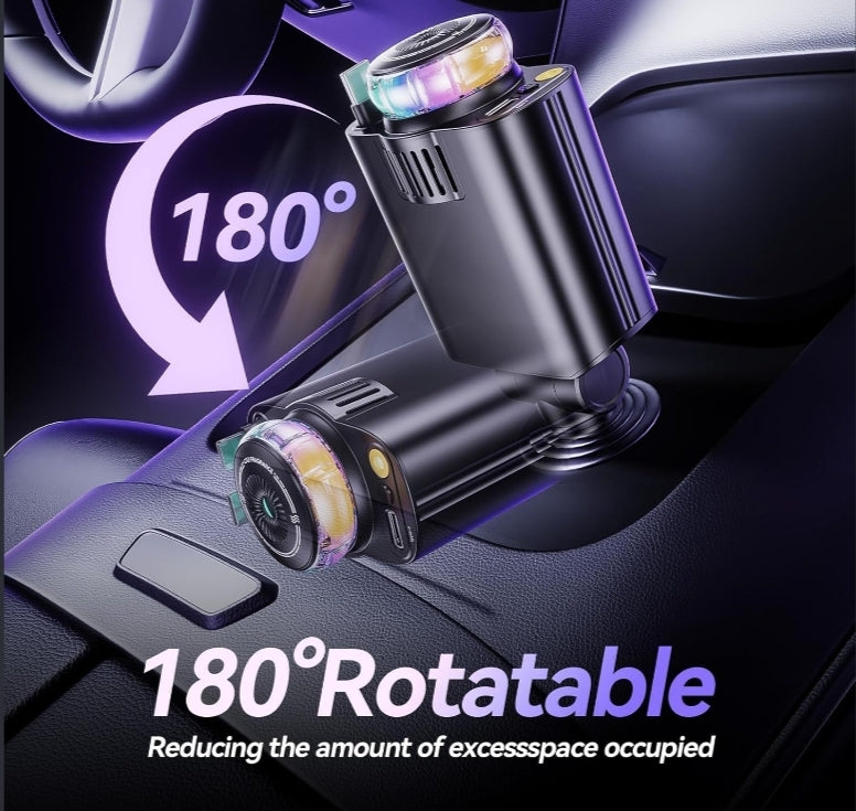Diffuseur d'Aromathérapie pour Voiture avec Projecteur d'Ambiance LED & Chargeur Intégré
